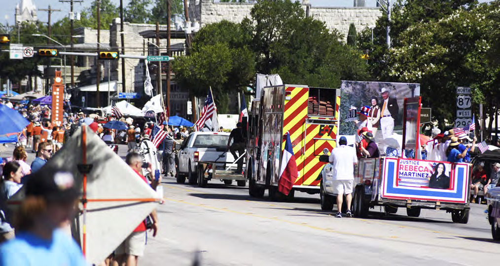 The annual Fourth of July parade will take place at 10 a.m. on Tuesday, July 4, along Fredericksburg’s his-toric Main Street.