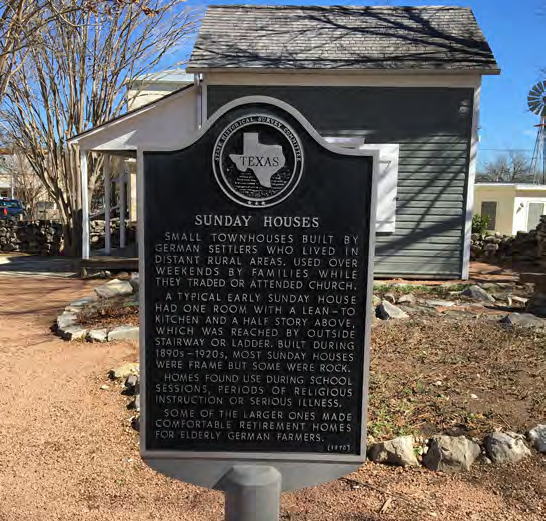 The Webber Sunday House, recognized by the Texas Historical Commission, is one of eleven historic structures on the Pioneer Museum campus.