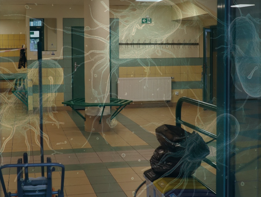 blue and gray glass window building