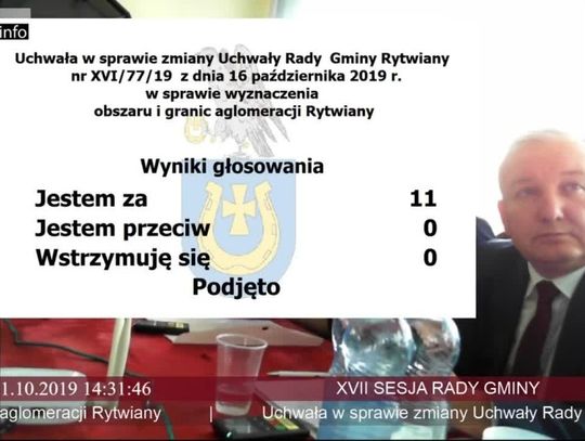 XVII sesja Rady Gminy Rytwiany - 31.10.2019