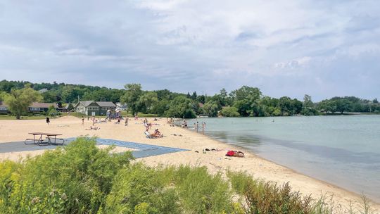 Suttons Bay Marina Beach is one of seven Leelanau sites where water will be tested from now through Labor Day. Enterprise photo by Brian Frieberger