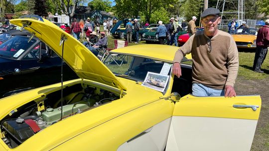 Skip Hujsak, a member of the Twin Bay British Car Club, brought his 1957 Austin-Healey to the show, winning the award for best sports car. Enterprise photos by Meakalia Previch-Liu