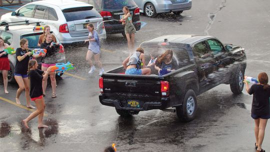 Leland’s Class of 2024 had a great time Friday, celebrating their last day of school at the Leland Harbor. Enterprise photo by Brian Frieberger