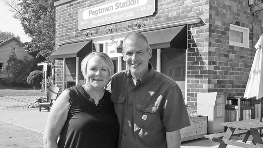 Mary and Dave MacDonald celebrate 20 years of ownership at Pegtown Station in Maple City during an open house scheduled for Tuesday, Sept. 24 from 4 to 6 p.m. Enterprise photo by Brian Freiberger