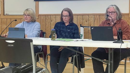 Empire President Sue Palmer sits alongside treasurer Alacia Acton and Clerk Derith Smith during a November regular meeting Thursday. Enterprise photo by Brian Freiberger