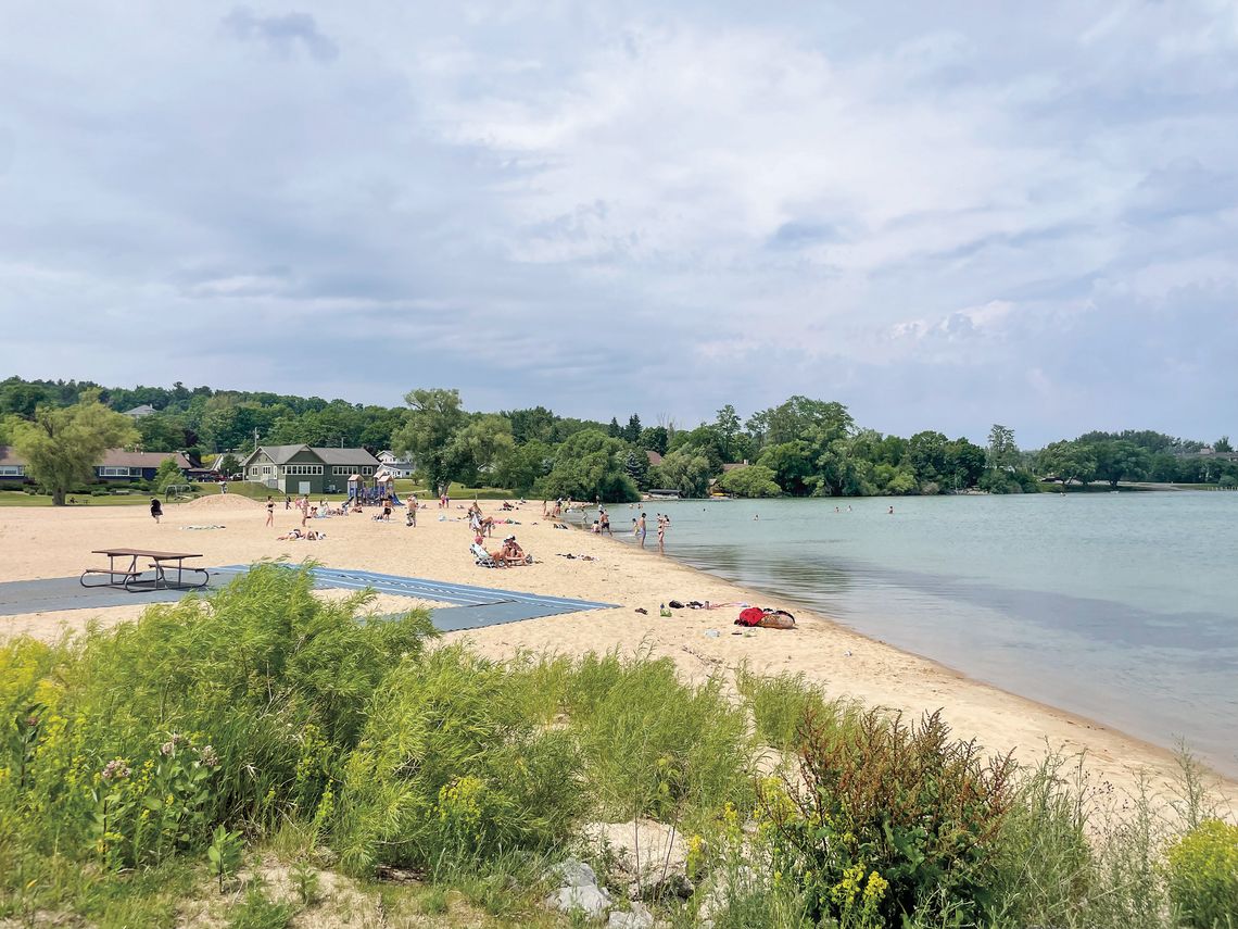 Suttons Bay Marina Beach is one of seven Leelanau sites where water will be tested from now through Labor Day. Enterprise photo by Brian Frieberger