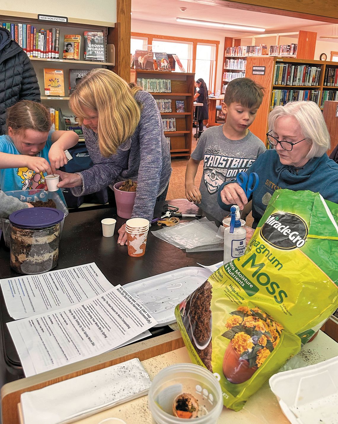 Children and their parents turned out for Family Fun Night at the Suttons Bay-Bingham District Library