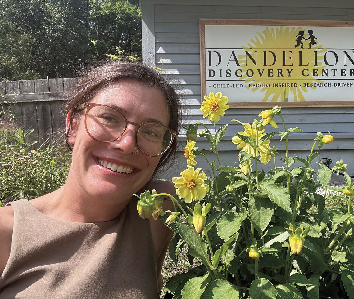 Dandelion Discovery Center founder Betsy Garthe-Shiner is pictured in front of the building that her business will be operating out of in Northport. Courtesy photo