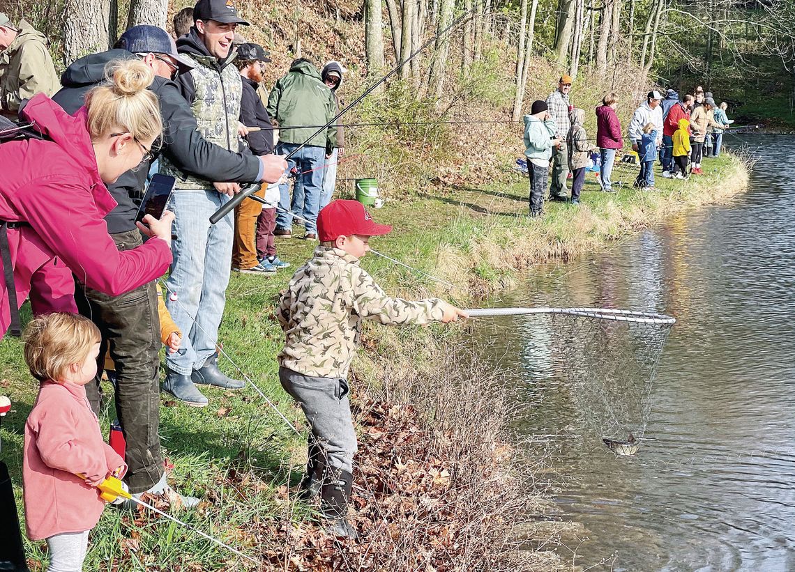 Families enjoyed the bit of sunshine Saturday morning after the rain during the annual Scott Brow Kid’s Fishing Day at the Mill Pond in Northport. More fish derby photos on Pg. 7. Enterprise photo by Meakalia Previch-Liu