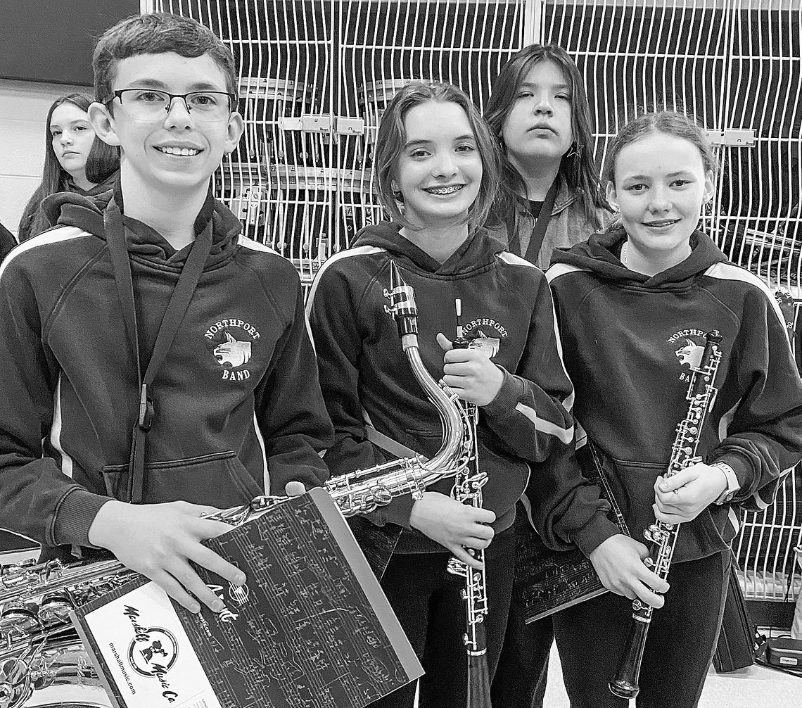 Four students from Northport Public School were chosen to participate in the Michigan Honors Band for middle school Four students from Northport Public School were chosen to participate in the Michigan Honors Band for middle school. The students from left to right are: Jack Scripps, Ada Wetherbee, Jazmyne Bressette, and Elsie Purdy Teahen. The event took place in Kalkaska on March 12 and concluded with...