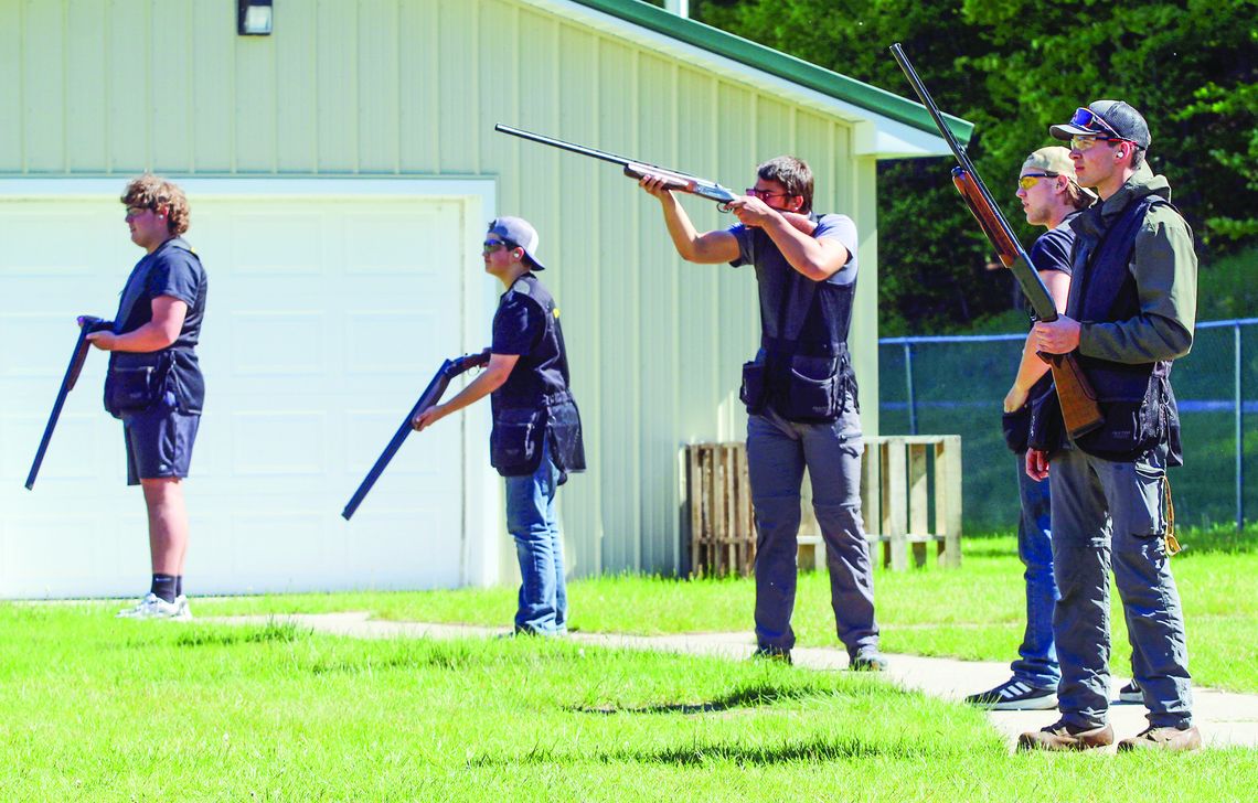 The Glen Lake clay target team competes in week four of the season at its home shooting range at the Cedar Rod &amp; Gun Club. Enterprise photo by Brian Freiberger