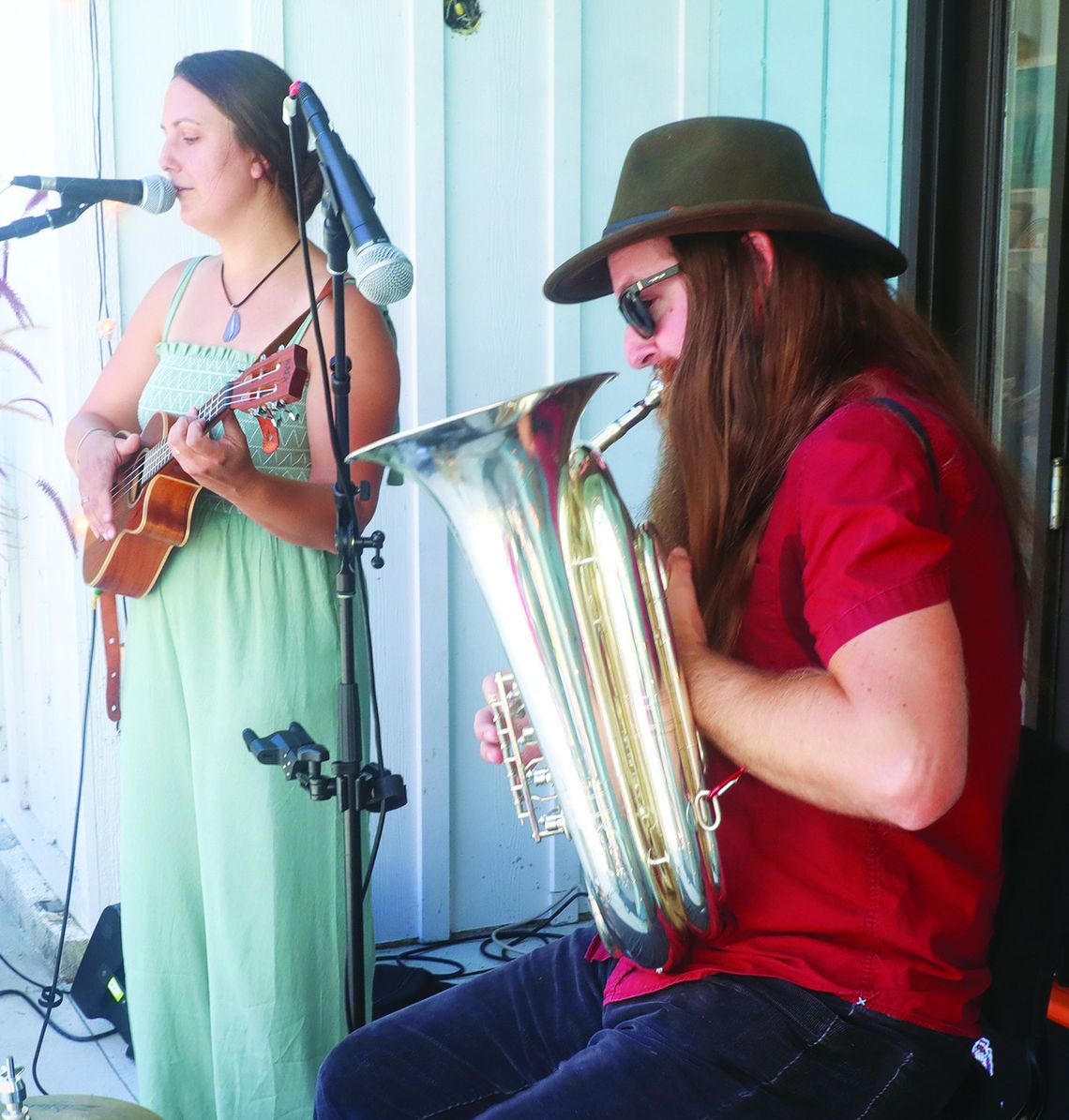 LaRose Music jammed out at an intimate venue at Yard and Lake in Northport during Leelanau UnCaged 2024. Pictured: Kevin LaRose (right) and Sierra LaRose (left).