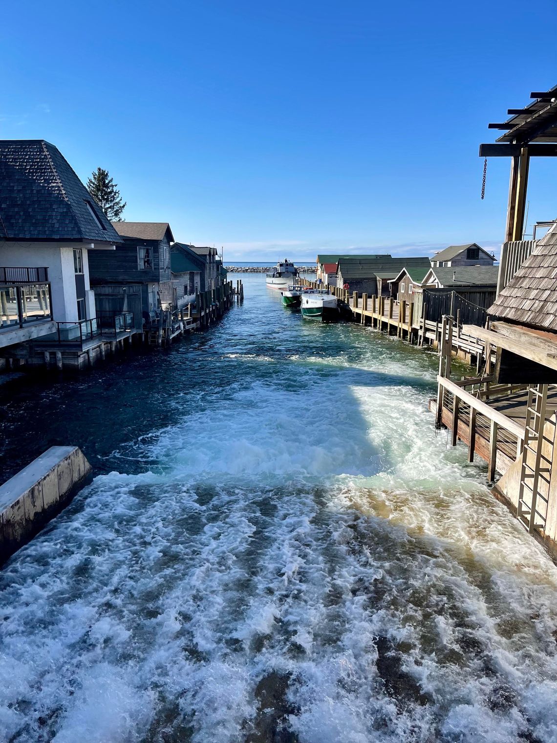 The Leland Dam Authority approved setting the summer lake level for Lake Leelanau at 589.21 feet last Wednesday.  Enterprise photo by Meakalia Previch-Liu