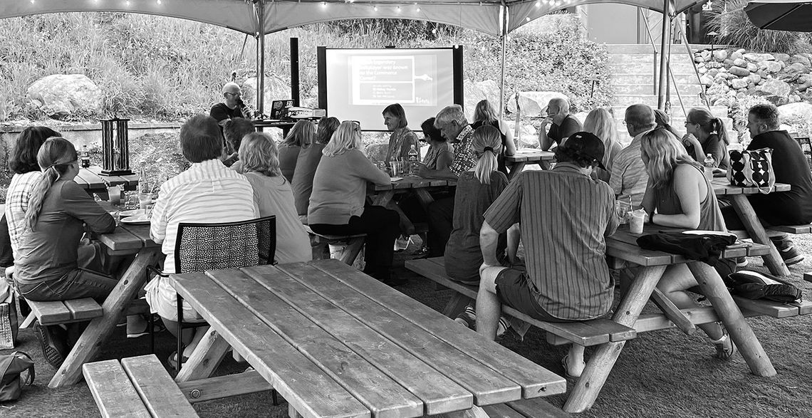 Five teams from around Leelanau County competed in the DJ Trivia Regional Play-Offs last week at Suttons Bay Ciders. All five teams qualified for the Championship game this weekend. Photo courtesy of Mykal Duffy