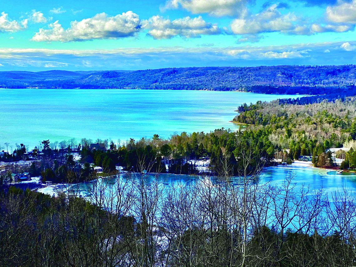 Parcels near the top of Miller Hill offer views of the Glen Lake watershed well worth a short hike from Miller Hill Road along an unmarked trail that follows national parkland property. The land is now owned by the National Park Service and Leelanau Conservancy. Photo courtesy of the Leela...