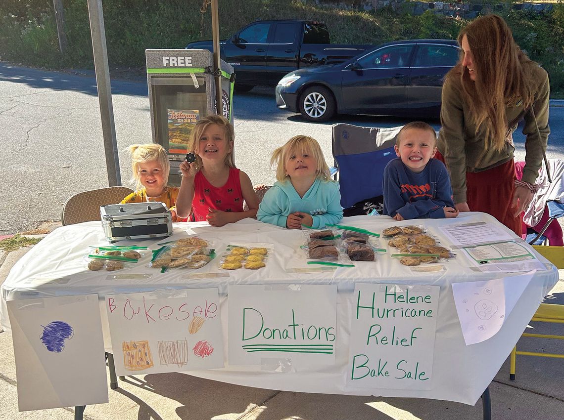The grandchildren of Barb and Keith Plamondon The grandchildren of Barb and Keith Plamondon of Lake Leelanau held a bake sale Friday with proceeds going to hurricane relief. Also photographed, right, is mother/aunt Melissa Cholowinski. See story on Pg. 13. Photo courtesy of Joe Hubbell
