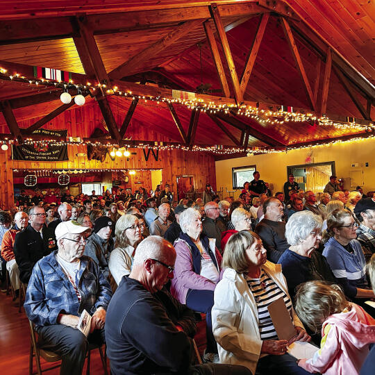 A crowd estimated at 350 packed VFW Post 7731 in Lake Leelanau Monday for the annual Memorial Day ceremony. Enterprise photo by Amy Hubbell