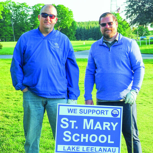 Chris Cornell and Brendan Mullane, from left, ready to begin the 100-hole challenge at Bay Meadows on May 23. Courtesy photo